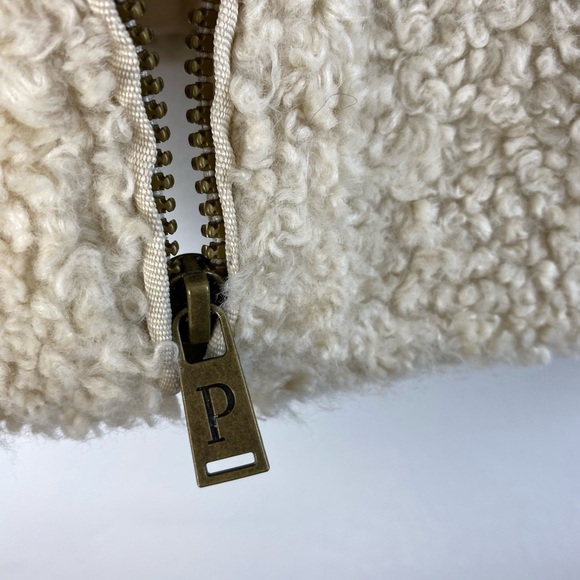Pendleton Wool Blend Fuzzy Teddy Full Zip Cream Cozy‎ Warm Pockets Jacket Small - Picture 11 of 16
